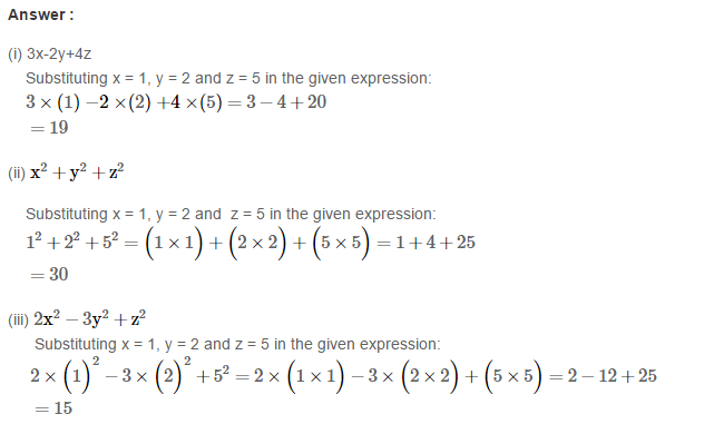 Algebraic Expressions RS Aggarwal Class 6 Maths Solutions Exercise 8B 2.1