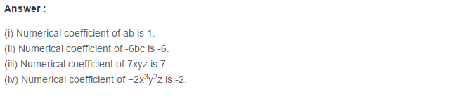 Algebraic Expressions RS Aggarwal Class 6 Maths Solutions Exercise 8B 5.1