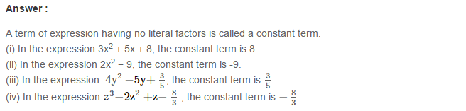 Algebraic Expressions RS Aggarwal Class 6 Maths Solutions Exercise 8B 6.1