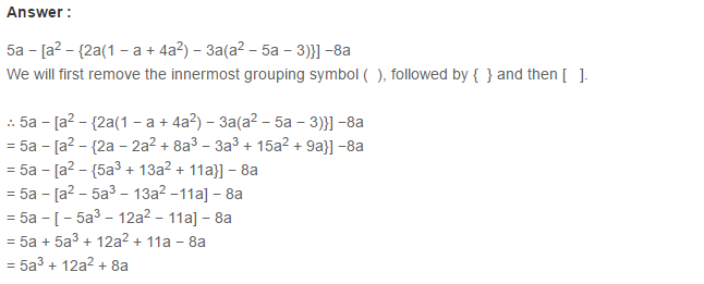 Algebraic Expressions RS Aggarwal Class 6 Maths Solutions Exercise 8D 11.1