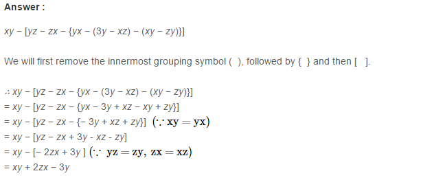 Algebraic Expressions RS Aggarwal Class 6 Maths Solutions Exercise 8D 13.1