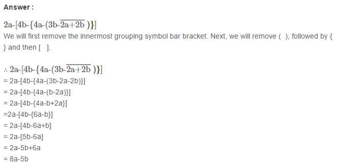 Algebraic Expressions RS Aggarwal Class 6 Maths Solutions Exercise 8D 16.1