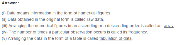 Data Handling RS Aggarwal Class 6 Maths Solutions 6.1