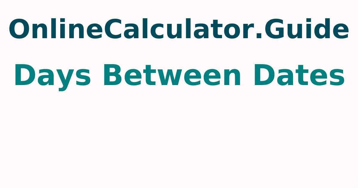 Days Between Dates Calculator