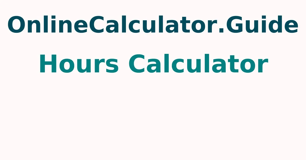 Hours Calculator