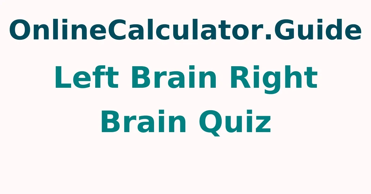 Left Brain Right Brain Quiz