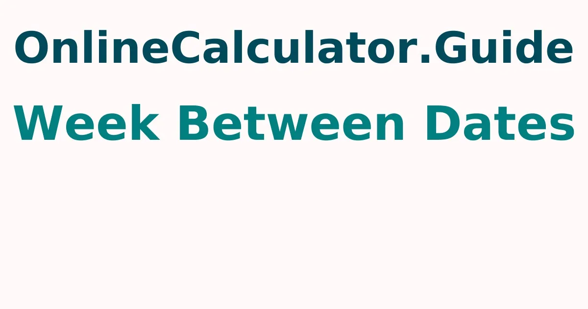 Weeks Between Dates Calculator