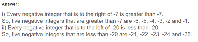 Integers RS Aggarwal Class 6 Maths Solutions Exercise 4A 13.1