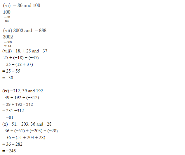 Integers RS Aggarwal Class 6 Maths Solutions Exercise 4B 4.3