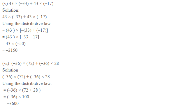 Integers RS Aggarwal Class 6 Maths Solutions Exercise 4D 7.3