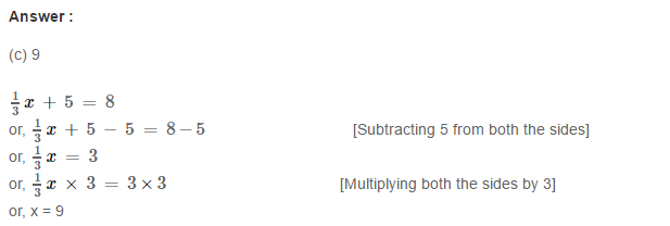 Linear Equation In One Variable RS Aggarwal Class 6 Maths Solutions CCE Test Paper 18.1