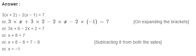 Linear Equation In One Variable RS Aggarwal Class 6 Maths Solutions CCE Test Paper 7.1