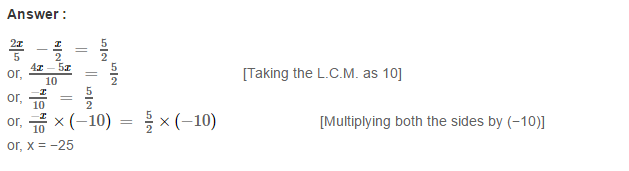 Linear Equation In One Variable RS Aggarwal Class 6 Maths Solutions CCE Test Paper 8.1