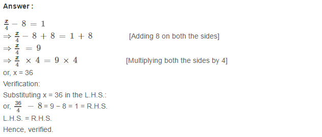 Linear Equation In One Variable RS Aggarwal Class 6 Maths Solutions Ex 9B 13.1