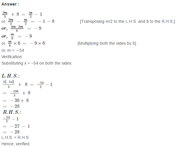 Linear Equation In One Variable RS Aggarwal Class 6 Maths Solutions Ex 9B 22.1