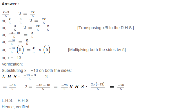 Linear Equation In One Variable RS Aggarwal Class 6 Maths Solutions Ex 9B 24.1