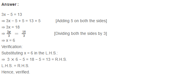 Linear Equation In One Variable RS Aggarwal Class 6 Maths Solutions Ex 9B 5.1