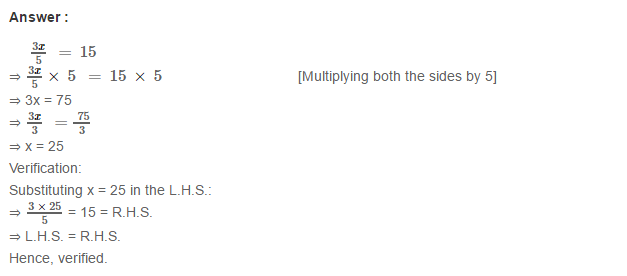 Linear Equation In One Variable RS Aggarwal Class 6 Maths Solutions Ex 9B 8.1