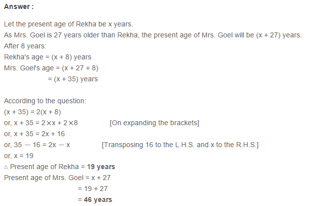 Linear Equation In One Variable RS Aggarwal Class 6 Maths Solutions Ex 9C 1.19