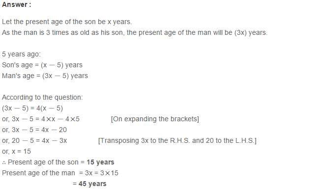 Linear Equation In One Variable RS Aggarwal Class 6 Maths Solutions Ex 9C 1.21