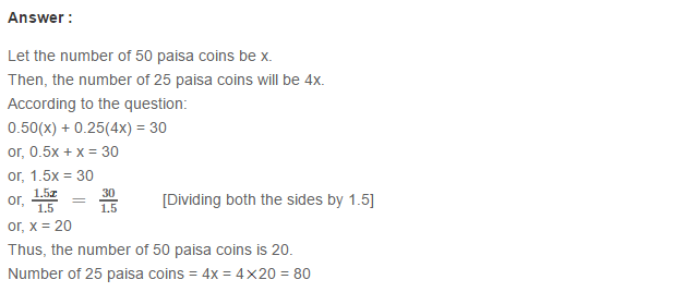 Linear Equation In One Variable RS Aggarwal Class 6 Maths Solutions Ex 9C 1.24