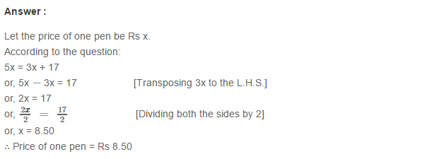 Linear Equation In One Variable RS Aggarwal Class 6 Maths Solutions Ex 9C 1.25