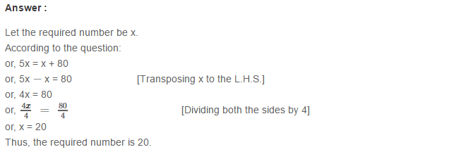 Linear Equation In One Variable RS Aggarwal Class 6 Maths Solutions Ex 9C 1.7