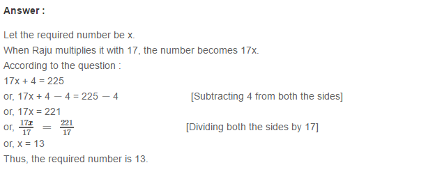 Linear Equation In One Variable RS Aggarwal Class 6 Maths Solutions Ex 9C 1.9