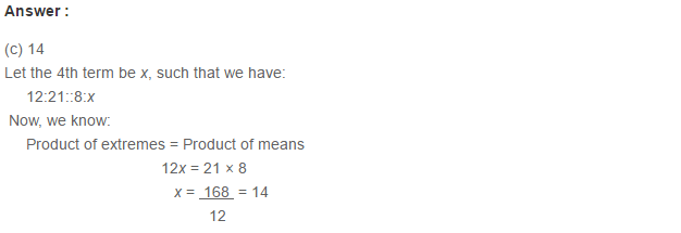 Ratio Proportion and Unitary Method RS Aggarwal Class 6 Maths Solutions CCE Test Paper 11.1