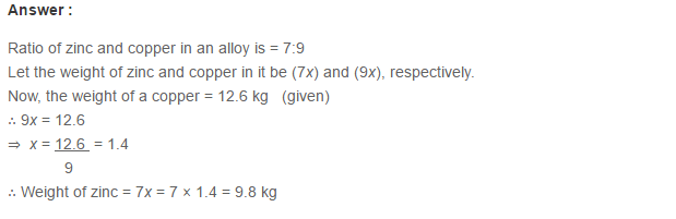 Ratio Proportion and Unitary Method RS Aggarwal Class 6 Maths Solutions CCE Test Paper 2.1