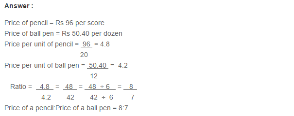 Ratio Proportion and Unitary Method RS Aggarwal Class 6 Maths Solutions Ex 10A 1.18