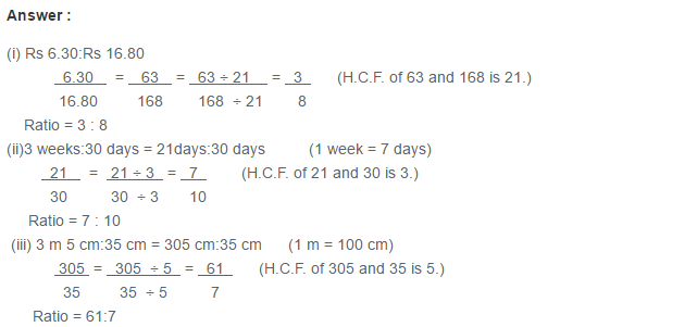 Ratio Proportion and Unitary Method RS Aggarwal Class 6 Maths Solutions Ex 10A 1.7