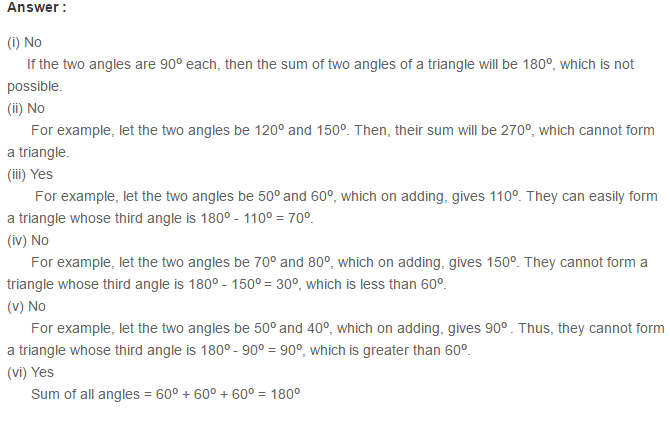 Triangles RS Aggarwal Class 6 Maths Solutions Exercise 16A 11.1