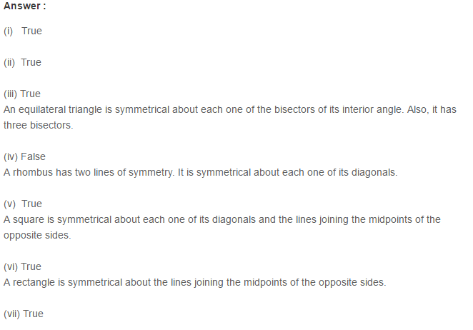 Two Dimensional Reflection Symmetry RS Aggarwal Class 6 Maths Solutions 10.1