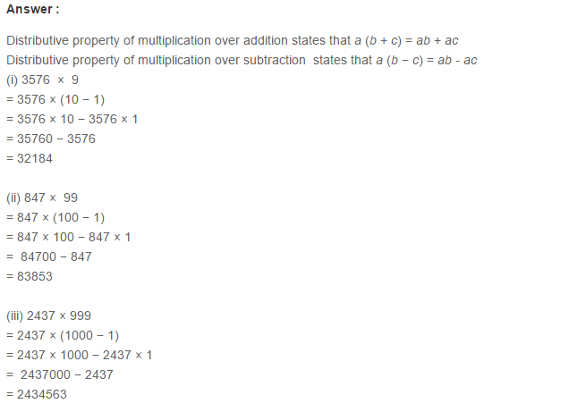 Whole Numbers RS Aggarwal Class 6 Maths Solutions Ex 3D 6.1